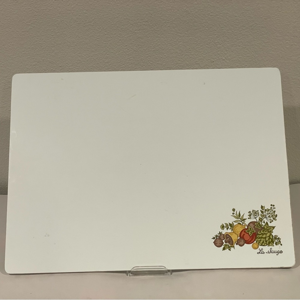 VTG Corningware’s Spice of Life Pattern “La Sauge” Glass Cutting Board. - Picture 2 of 8